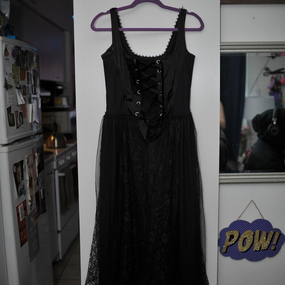 TRIPP NYC BLACK GOTHIC CORSET DRESS